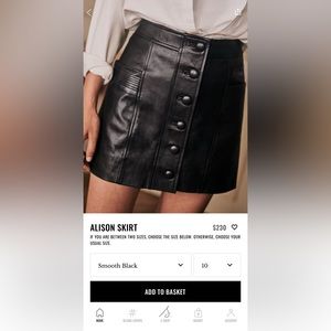 Sezane Smooth Black Mini Skirt